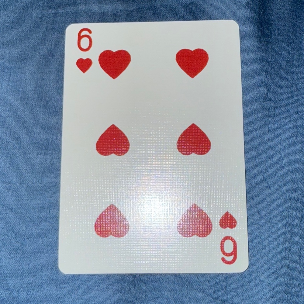 Coach Gold Trim Six of Hearts Playing Card